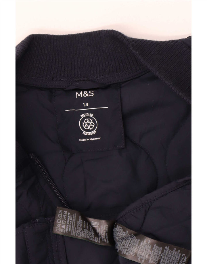 Marks & Spencer Chaqueta acolchada para mujer UK 44 Grande Poliéster azul marino