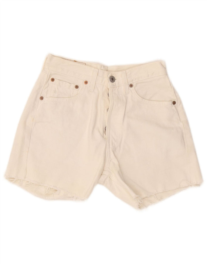 Levi's Mujer 501 Shorts De Mezclilla W27 Pequeño Blanco