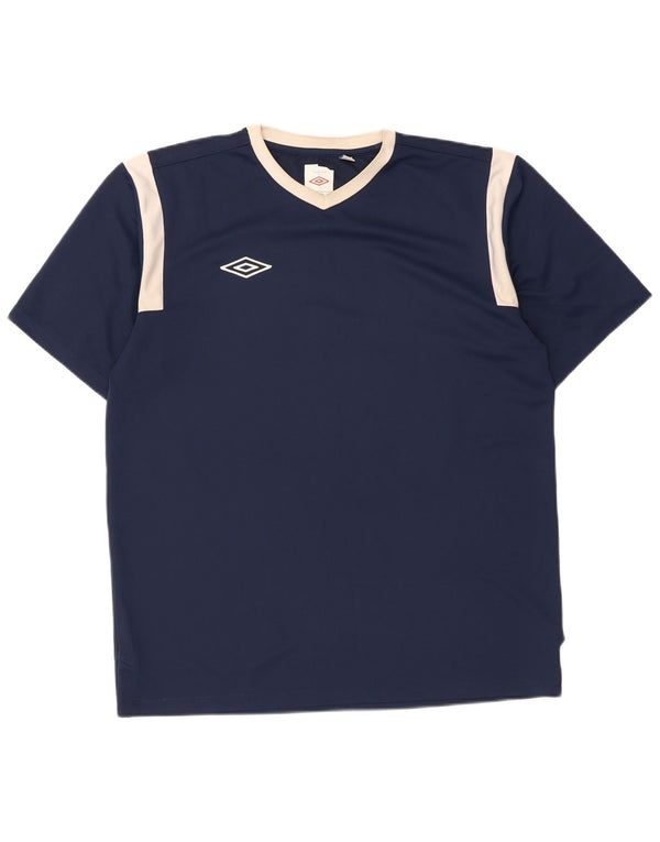 Camiseta Umbro Hombre Top Medium Azul Marino Colorblock