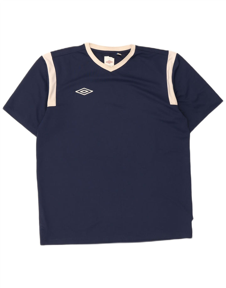 Camiseta Umbro Hombre Top Medium Azul Marino Colorblock