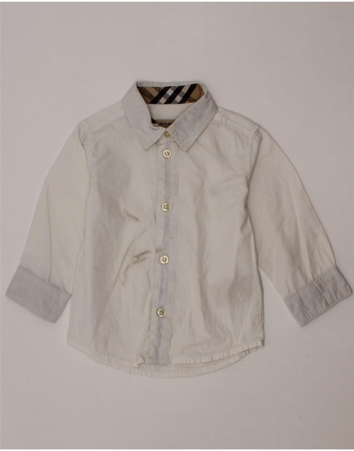 BURBERRY Camisa bebé niño 9-12 meses Algodón blanco