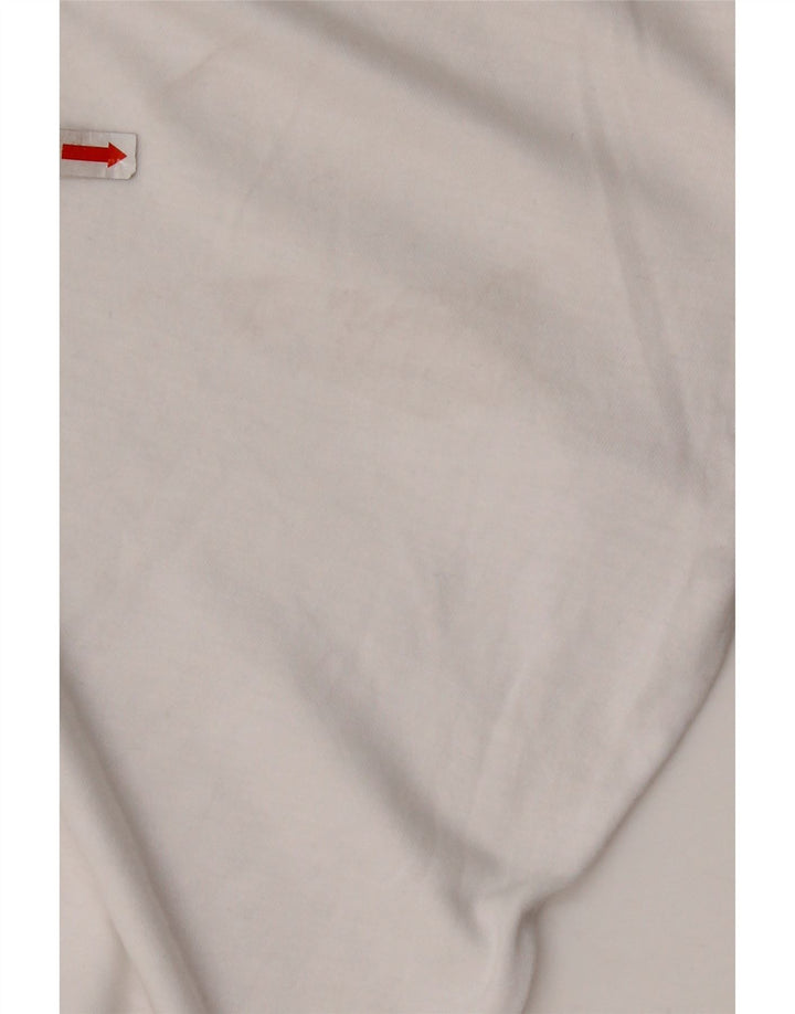 NEW BALANCE Camiseta corta con gráfico para mujer UK 10 Small White Cotton