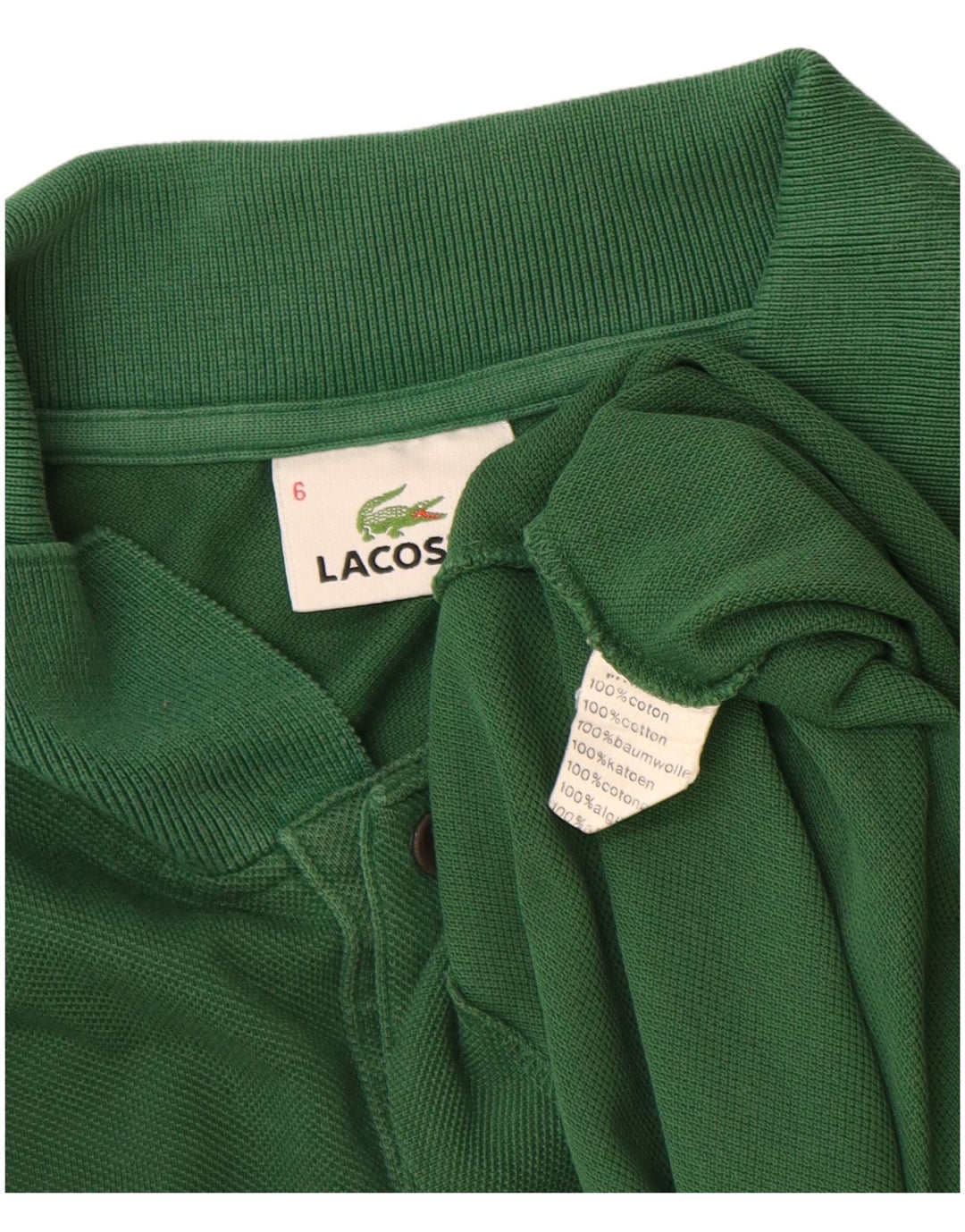 LACOSTE Polo para hombre Talla 6 XL Algodón verde