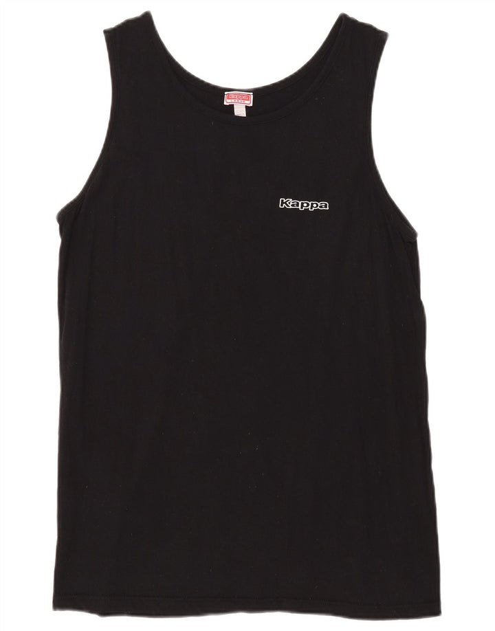 Kappa Hombre Chaleco Top Grande Negro Algodón