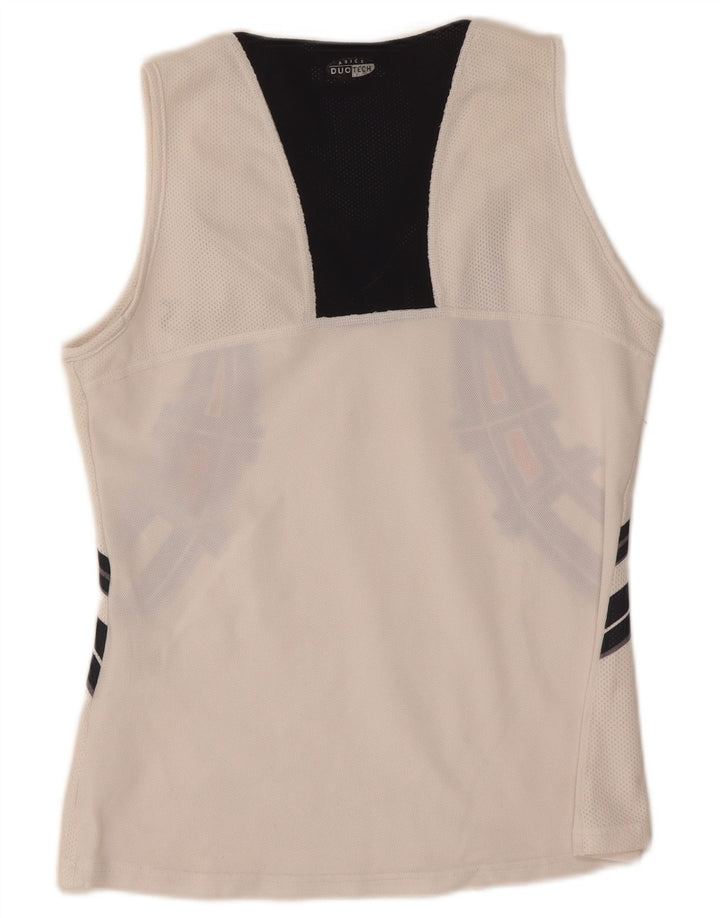 Asics Mujer Graphic Vest Top UK 10 Pequeño Poliéster Blanco