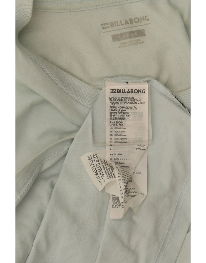 Billabong Hombre Camiseta Top Grande Azul Algodón