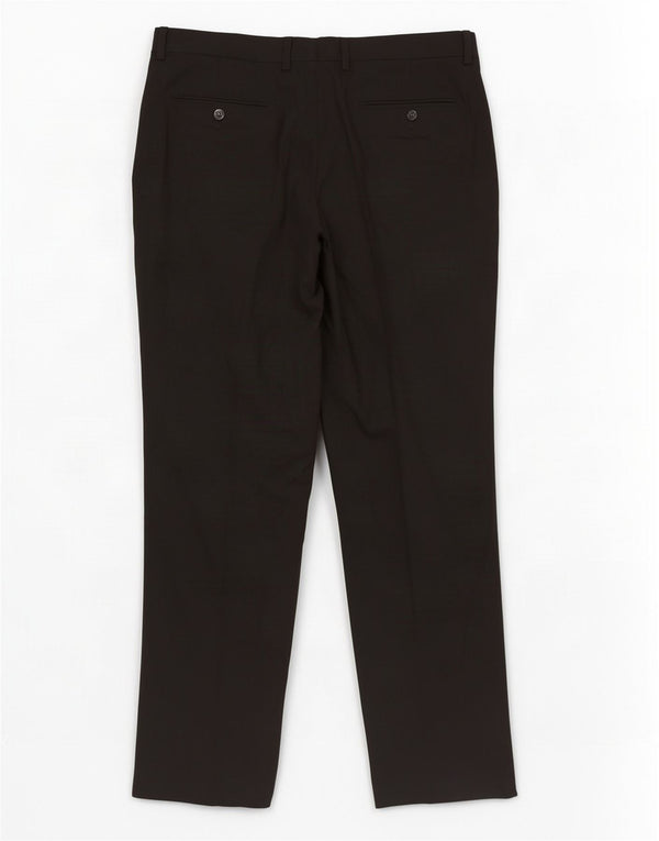 Zara Mujer Pantalón De Traje Recto EU 40 Medium W31 L29 Poliéster Negro