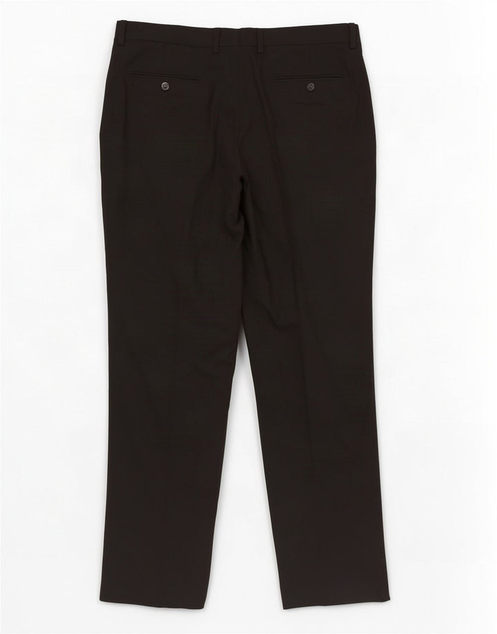 Zara Mujer Pantalón De Traje Recto EU 40 Medium W31 L29 Poliéster Negro