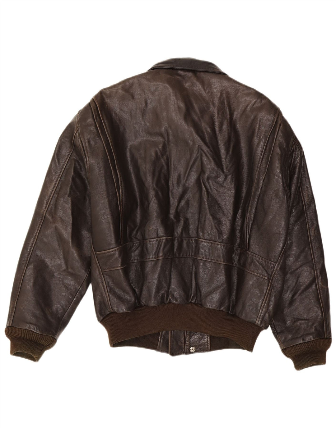 Chaqueta de cuero militar vintage para hombre IT 54 2XL Marrón