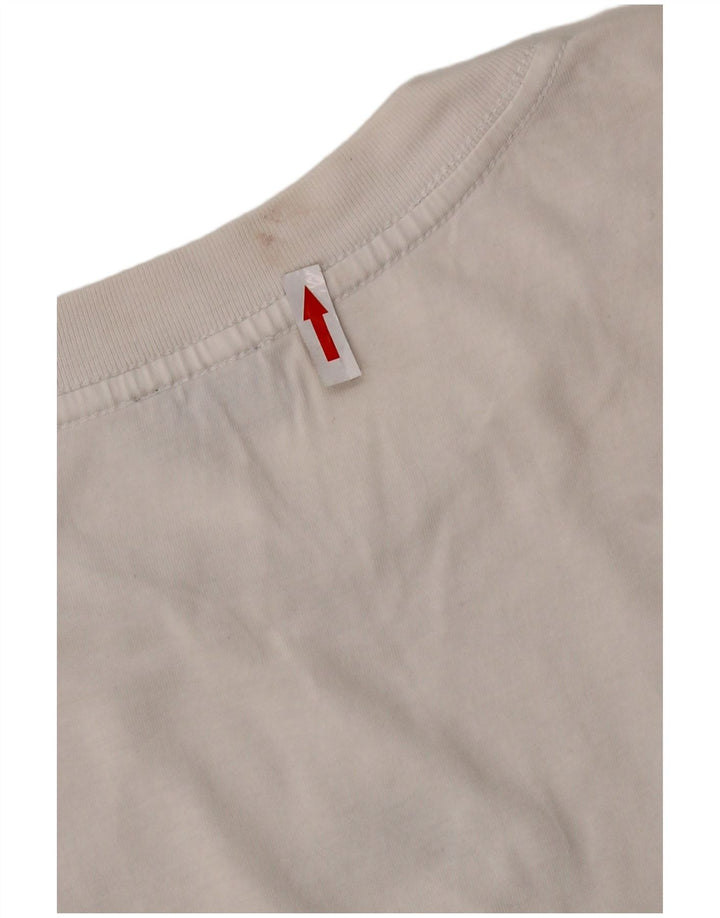 DIESEL Camiseta gráfica para hombre Top Medium White Cotton
