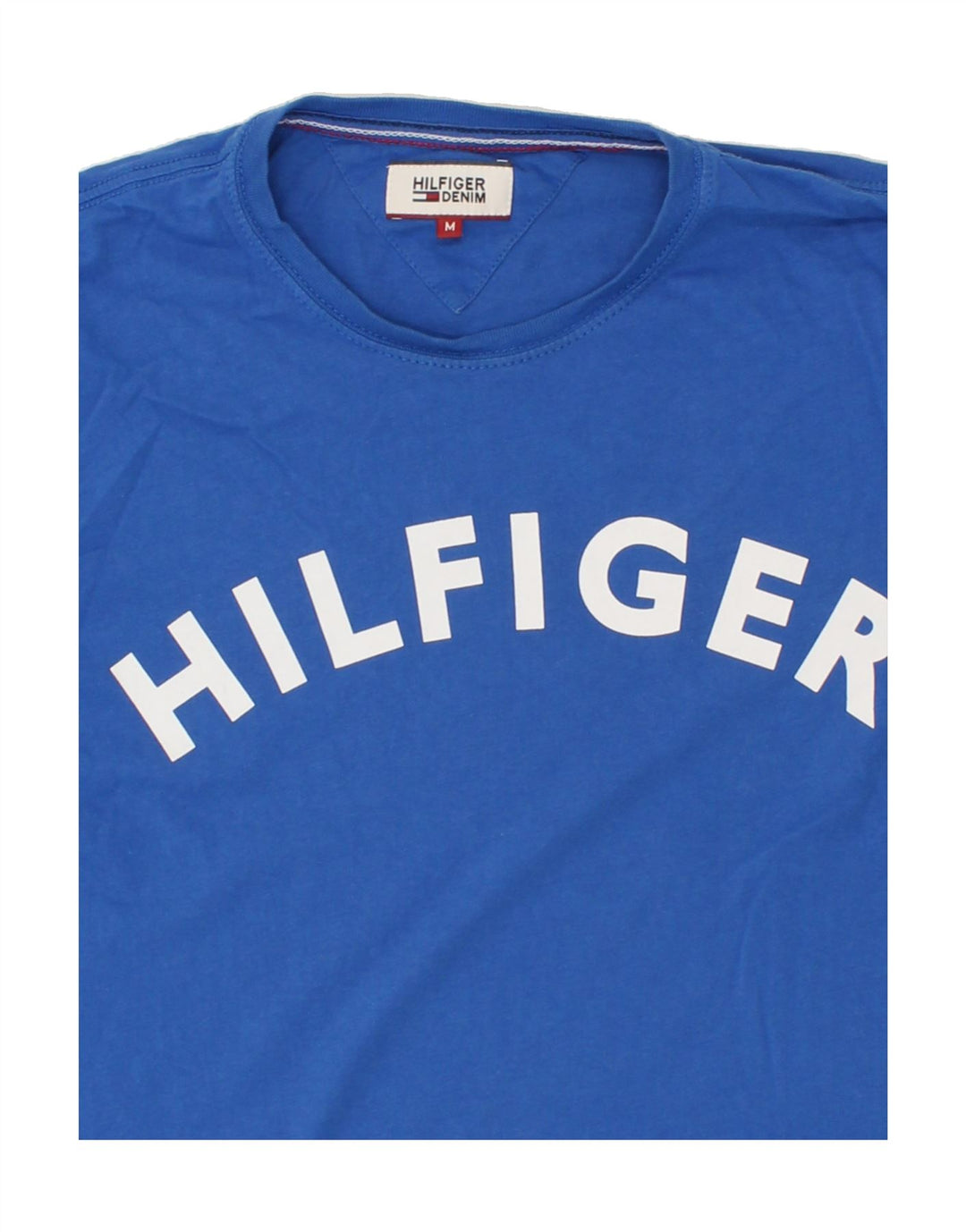TOMMY HILFIGER Camiseta gráfica para hombre Top Azul medio Algodón