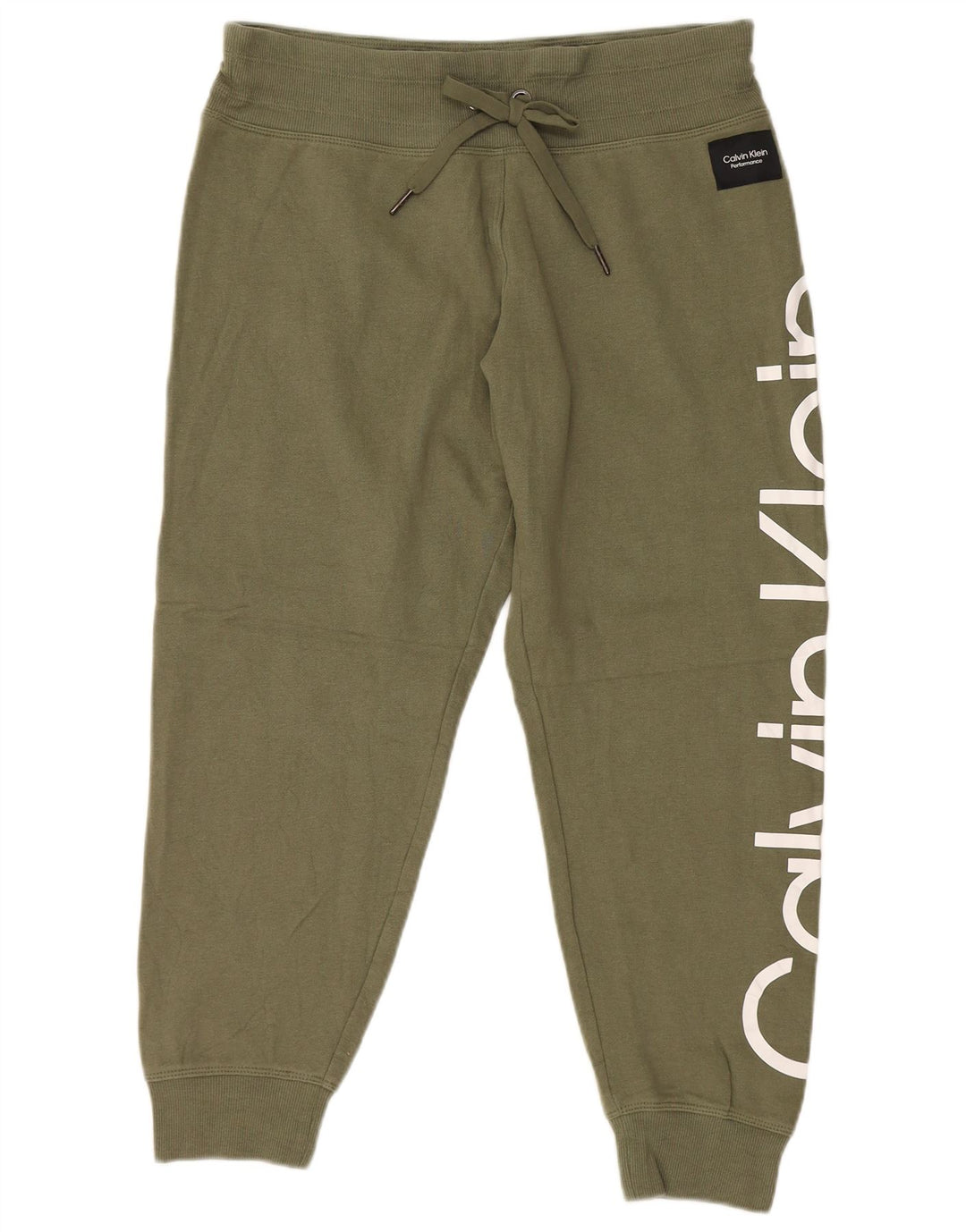 CALVIN KLEIN Pantalones de chándal con estampado gráfico para mujer Joggers UK 40 Medium Khaki