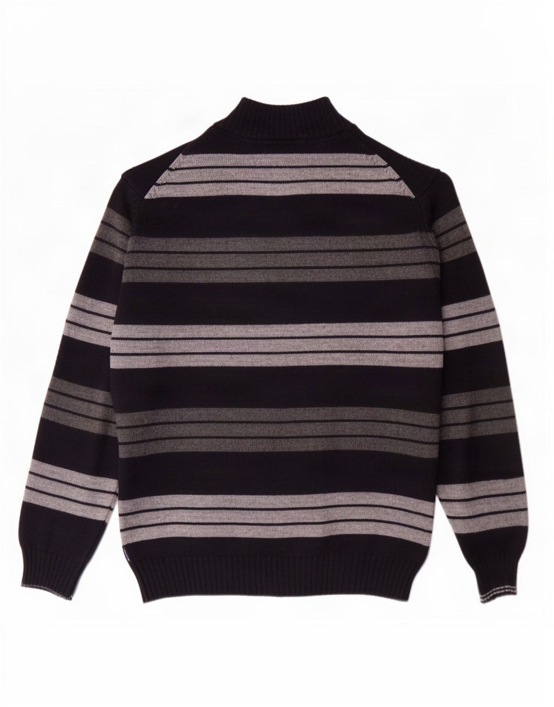 Il Granchio - Jersey para hombre con cuello y cremallera, talla grande, color azul marino a rayas
