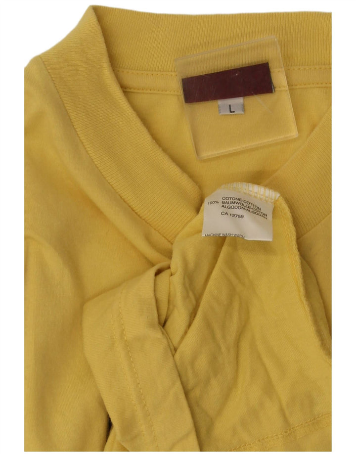 Stefanel - Camiseta gráfica para hombre, talla grande, algodón amarillo