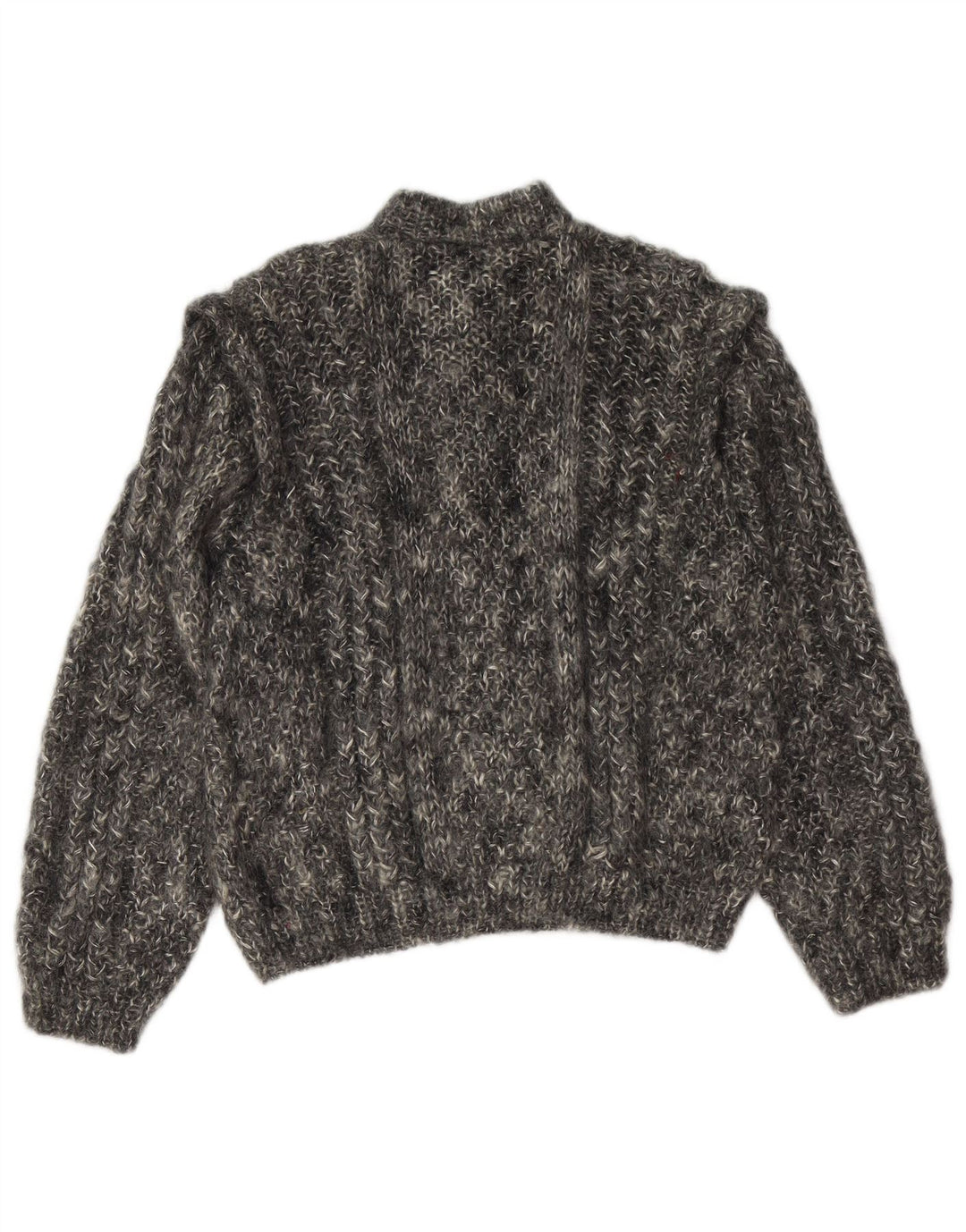 VINTAGE suéter cárdigan para mujer Reino Unido 16 gris grande