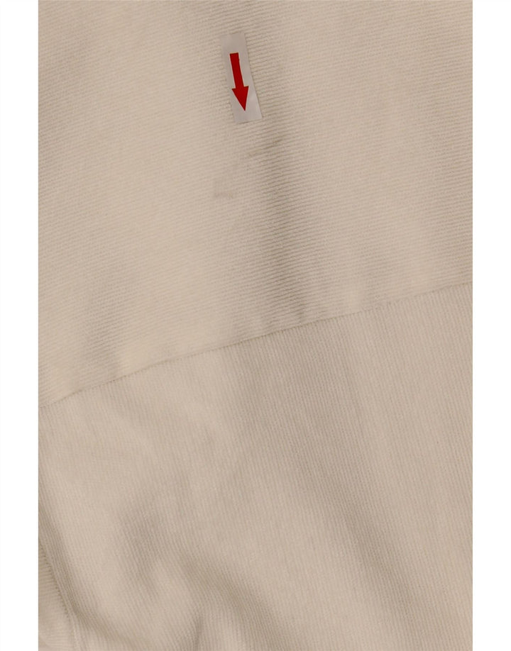 Zara Mujer Camisa De Pana Extragrande UK 10 Small Poliéster Blanco