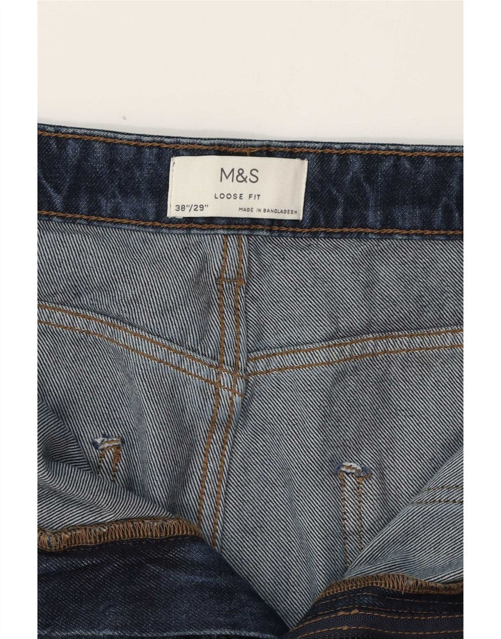 Marks & Spencer Jeans Cargo Sueltos para Hombre W38 L29 Algodón Azul Marino
