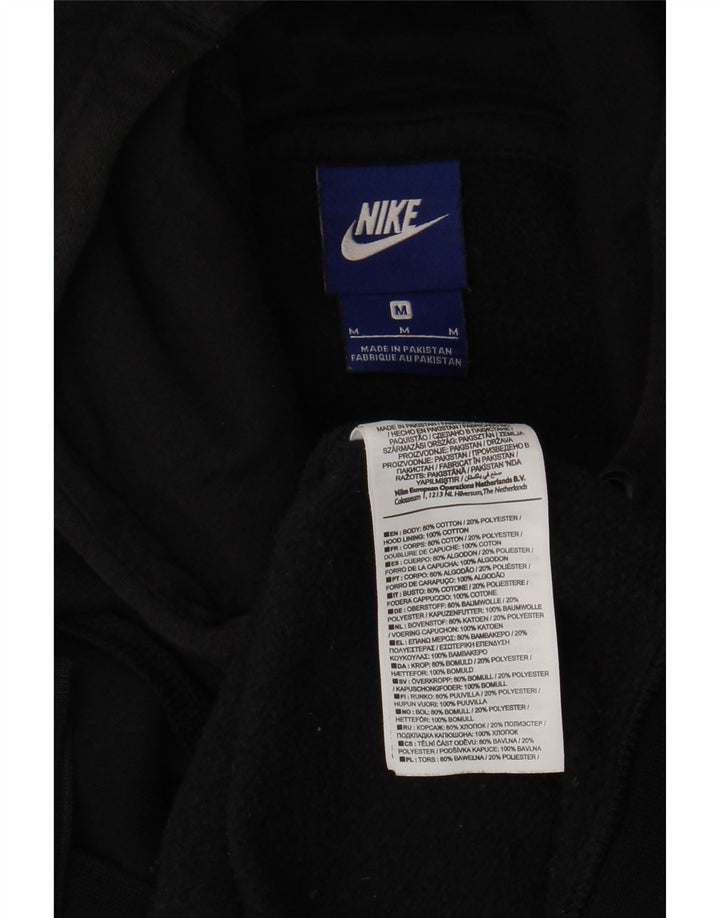 NIKE Sudadera con capucha y cremallera para hombre, algodón negro mediano