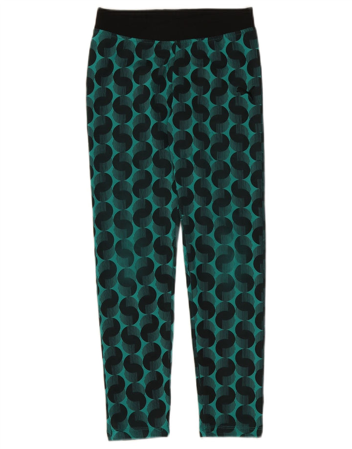 Puma Leggings Niña 9-10 Años Verde Medio Geométrico Poliéster