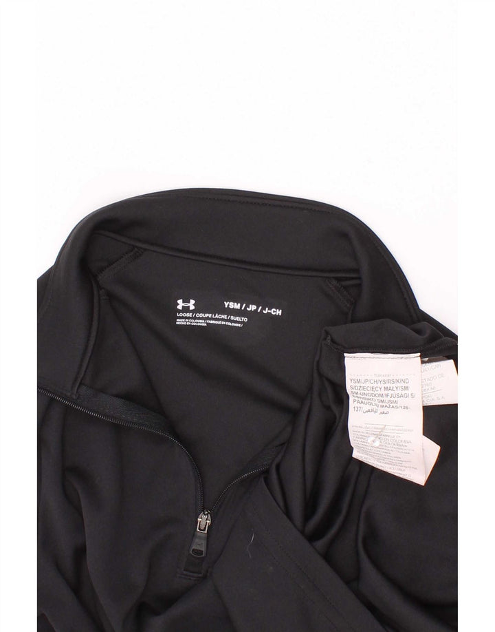 Under Armour Camiseta de chándal con estampado gráfico para niños de 7 a 8 años, talla pequeña, color negro