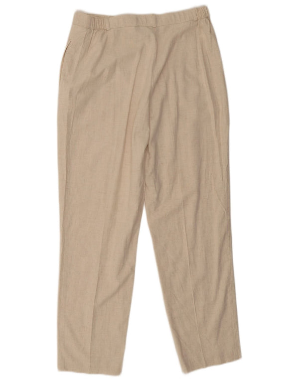 Marks & Spencer Pantalones Casuales para Mujer UK 40 Large W32 L28 Beige Moteado