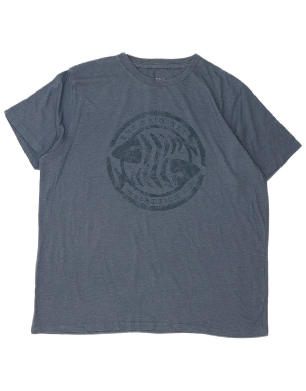 Weird Fish Camiseta gráfica para hombre Top XL Algodón azul
