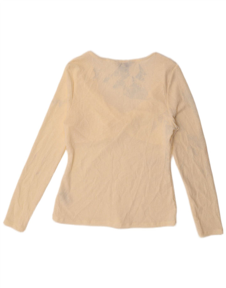 Marks & Spencer Blusa de manga larga para mujer UK 44 Poliéster beige medio