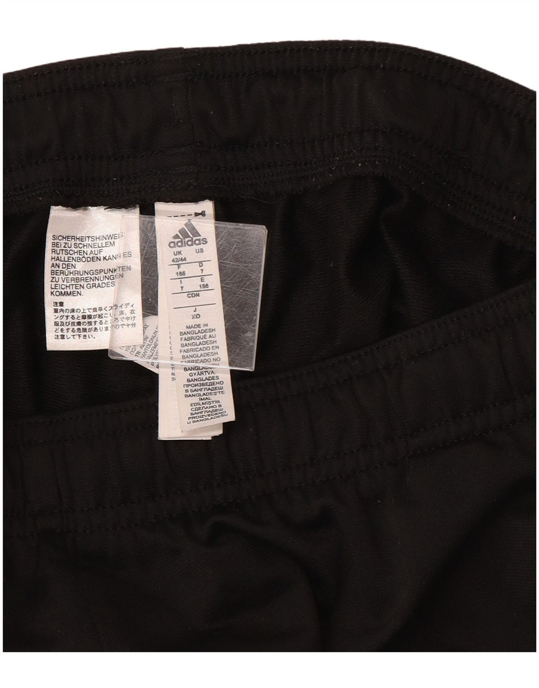 Adidas Pantalones de chándal para hombre UK 42/44 Large Negro Poliéster