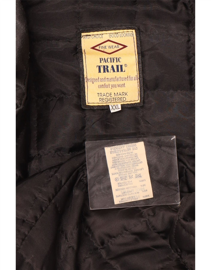 Pacific Trail Chaqueta de cuero para hombre UK 44 2XL Cuero negro