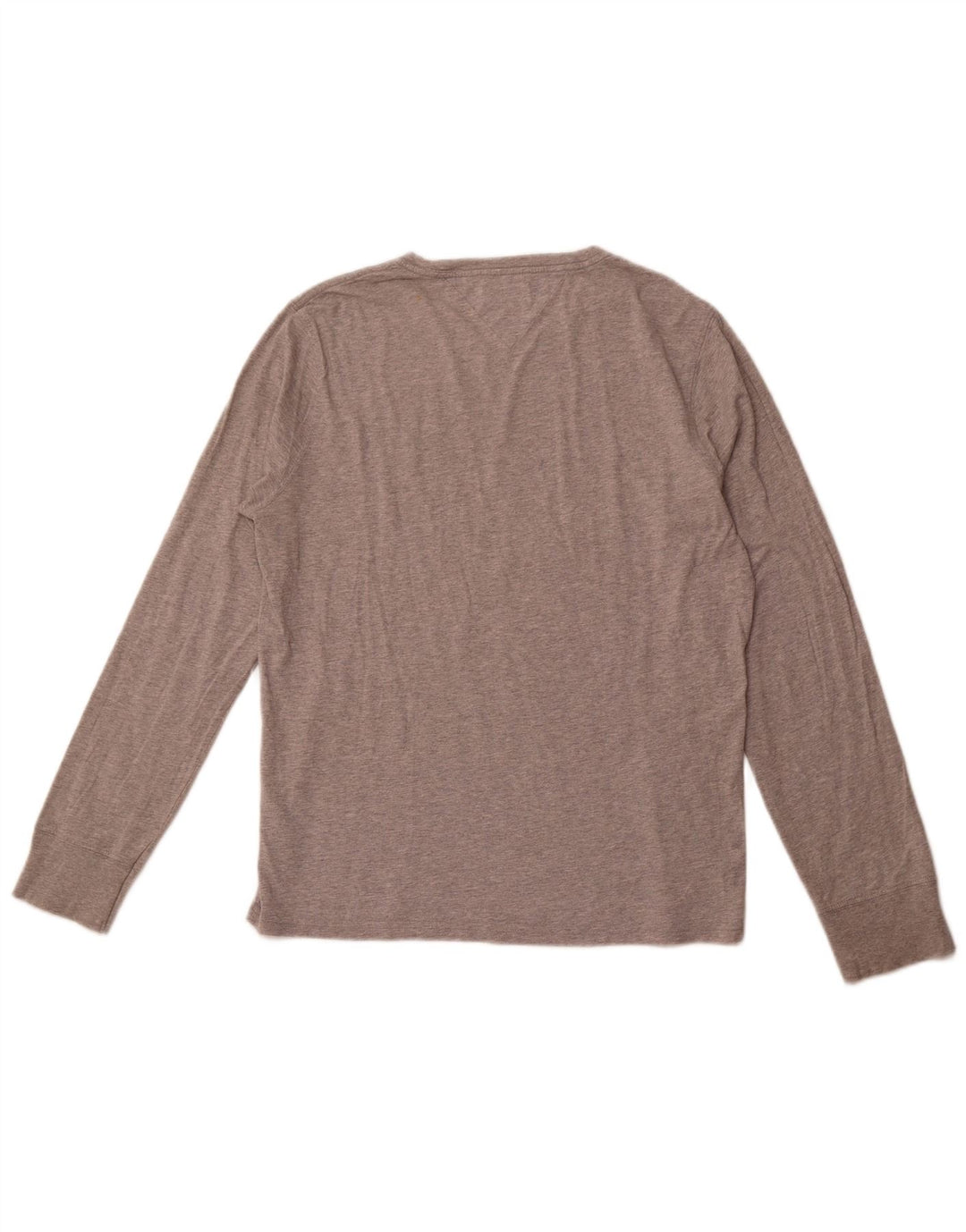 TOMMY HILFIGER Hombre Heritage Graphic Top Manga Larga Algodón Gris Medio