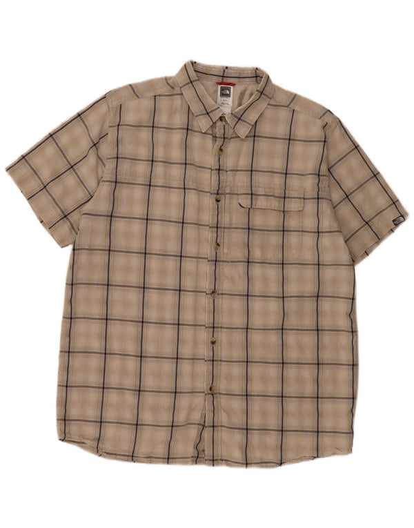 Camisa The North Face Hombre Manga Corta XL Cuadros Beige Poliéster