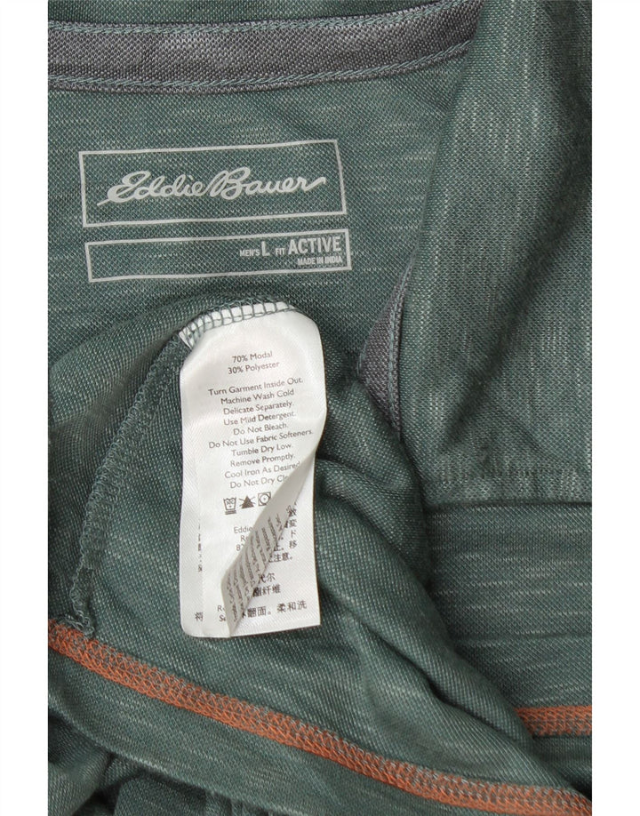 EDDIE BAUER Polo para hombre grande verde moteado modal