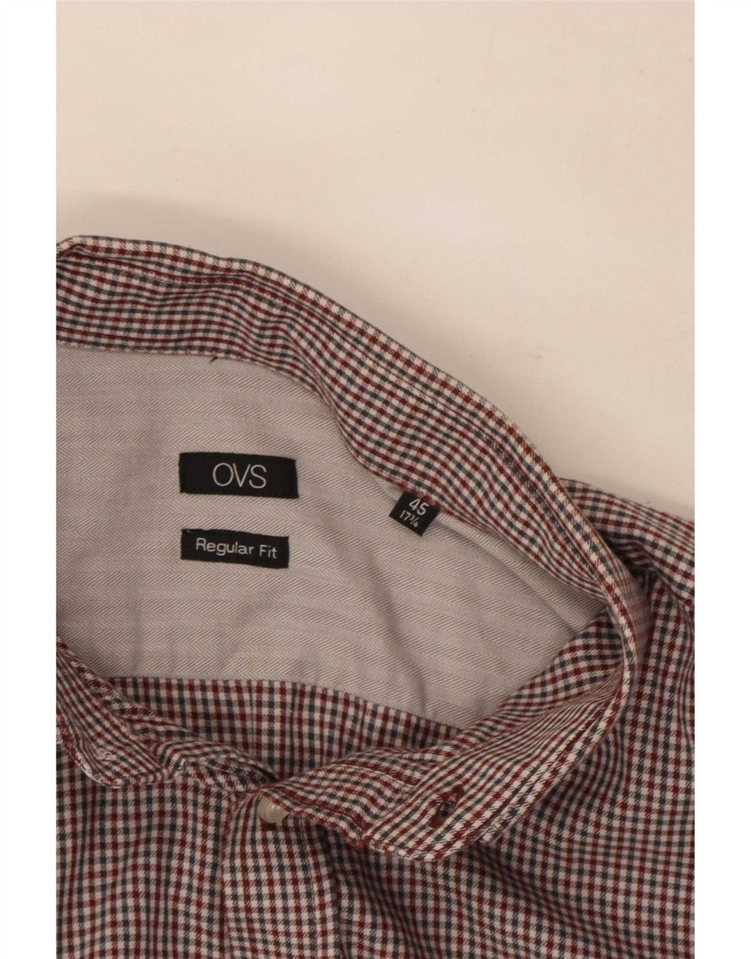 OVS Camisa Regular Fit Hombre Talla 45 17 3/4 XL Algodón Vichy Multicolor