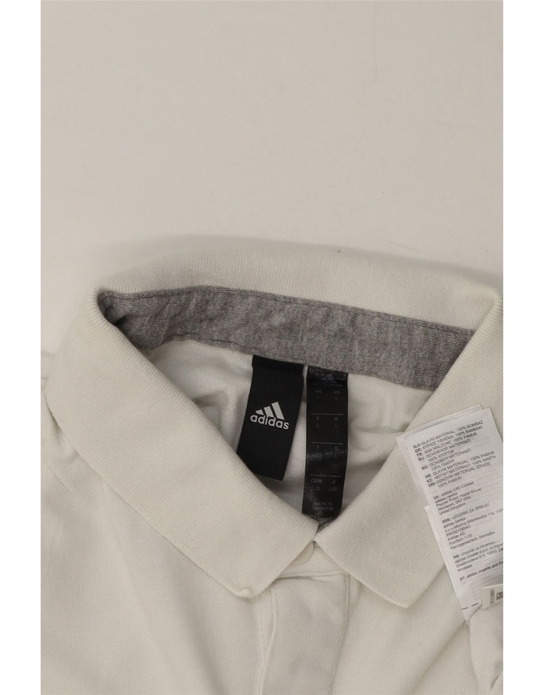 Polo Adidas Hombre Grande Blanco Algodón