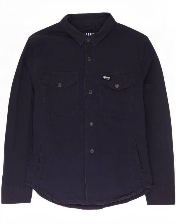 Camisa Superdry Hombre XL Algodón Azul Marino