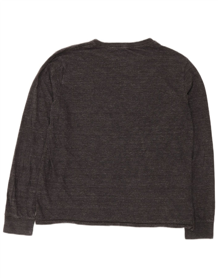 SUPERDRY Camiseta de manga larga para hombre 2XL Algodón moteado gris