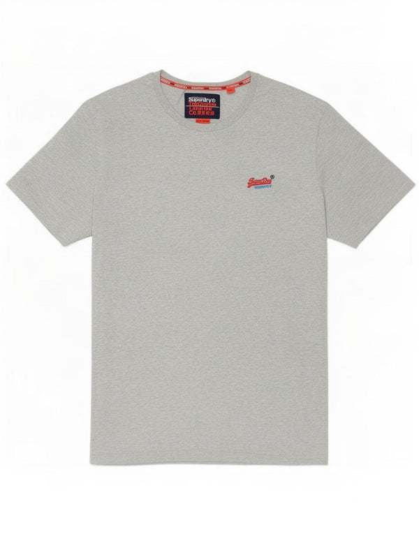 Superdry Camiseta para hombre Top 4XL Algodón moteado gris