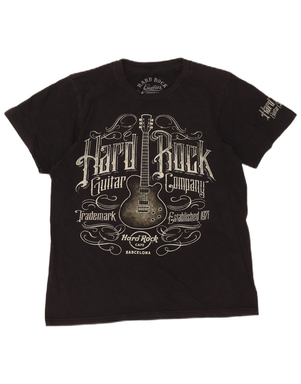 Hard Rock Cafe Mens Barcelona Graphic Camiseta Top Pequeño Negro