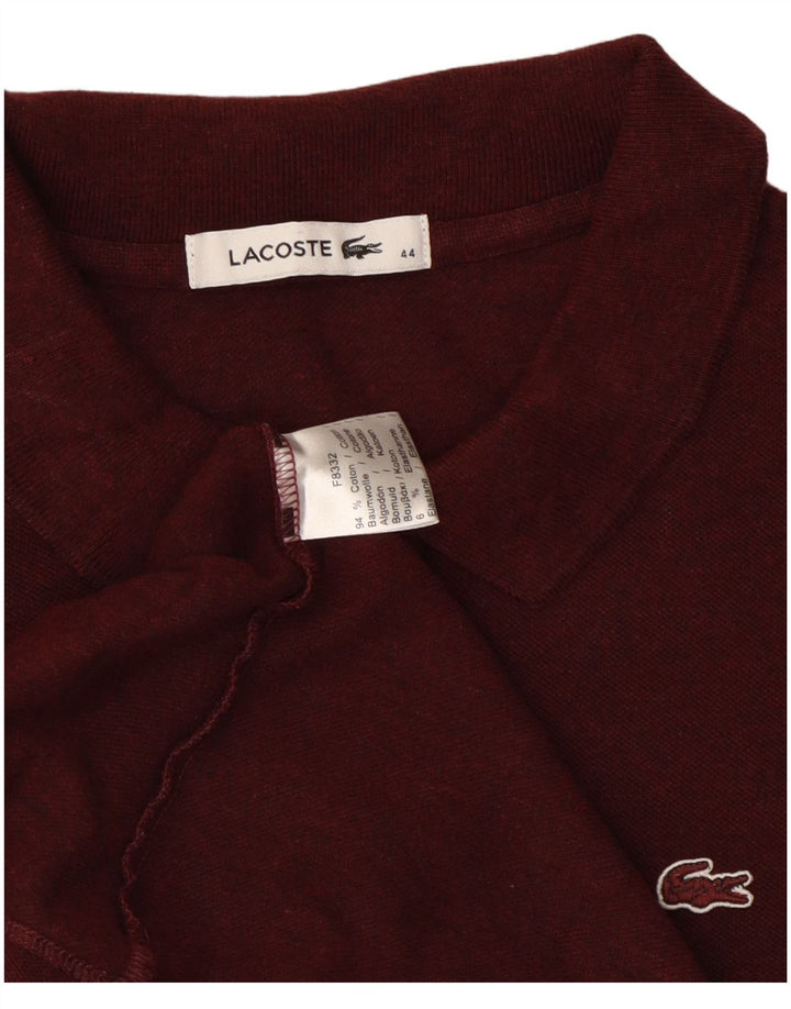 Polo Lacoste para mujer talla 44 grande algodón burdeos