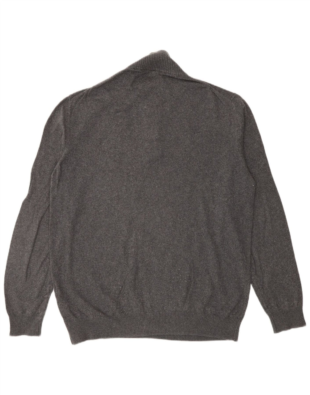Lyle & Scott Jersey con cuello y cremallera para hombre, talla grande, algodón gris