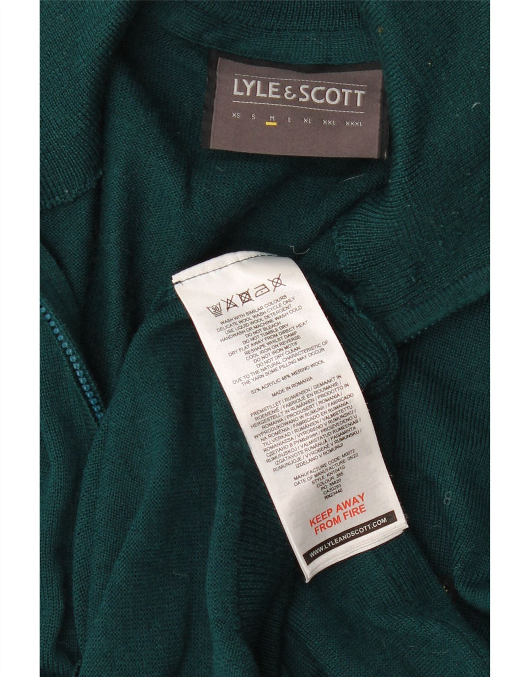 LYLE & SCOTT Jersey con cuello y cremallera para hombre Acrílico verde medio