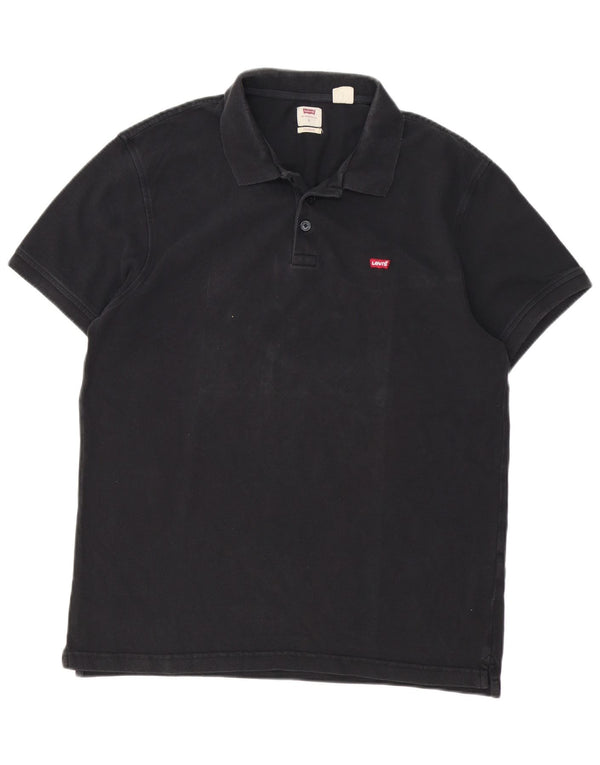 Levi's Polo estándar para hombre de algodón negro grande
