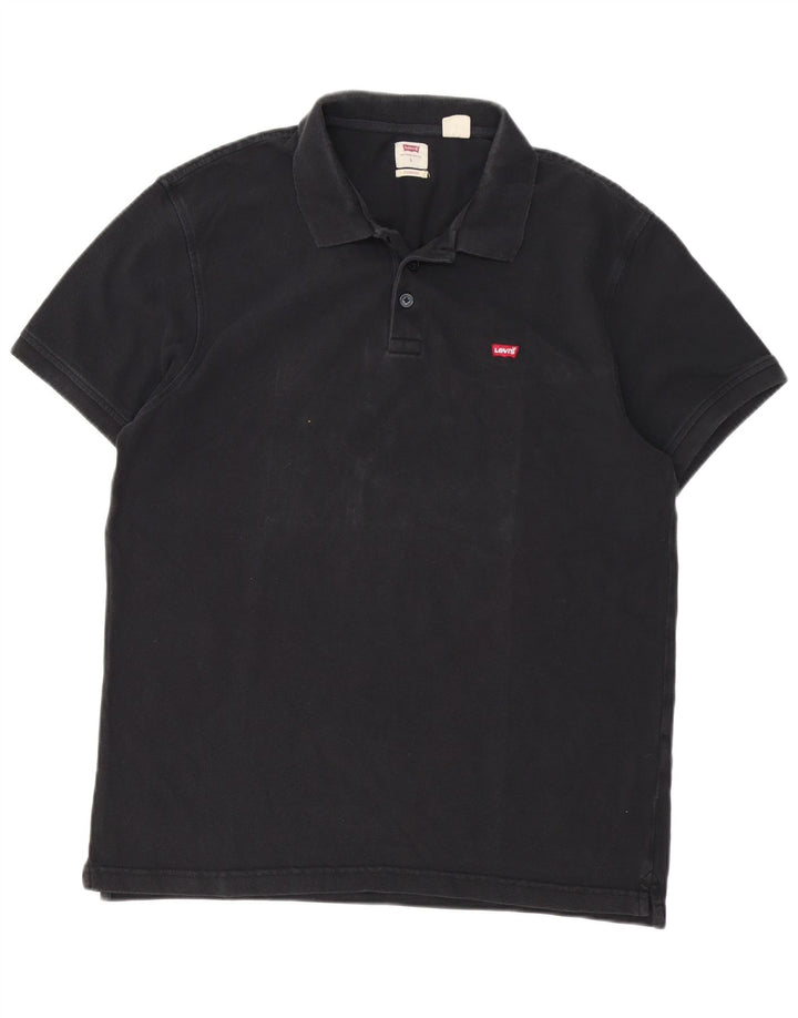 Levi's Polo estándar para hombre de algodón negro grande