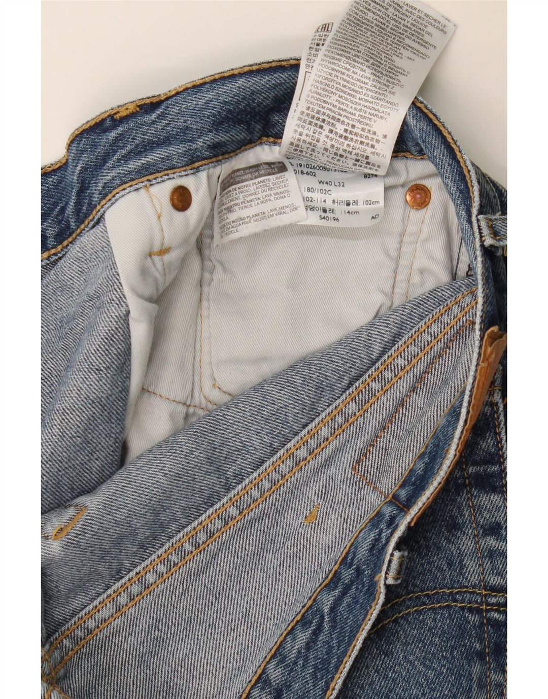 Levi's Hombre 501 Vaqueros Rectos W40 L32 Algodón Azul