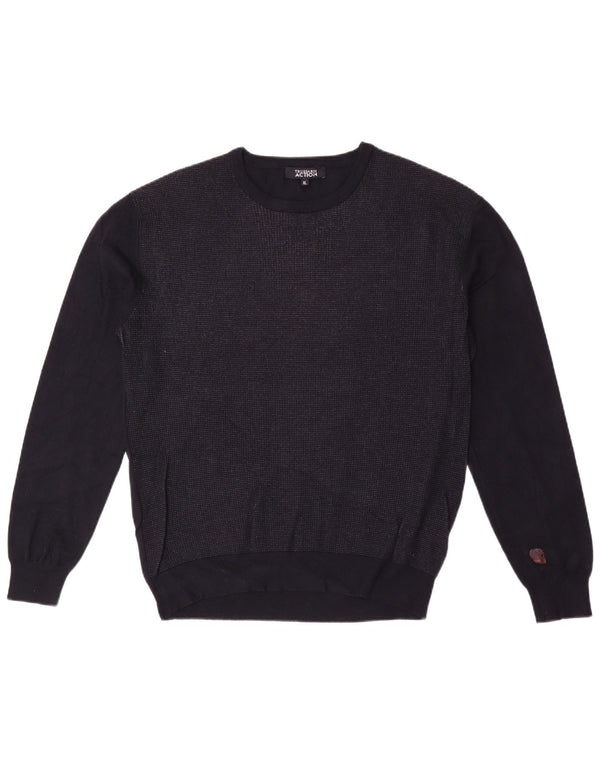 Trussardi Jersey de Mujer con Cuello Barco UK 40 XL Viscosa Azul Marino