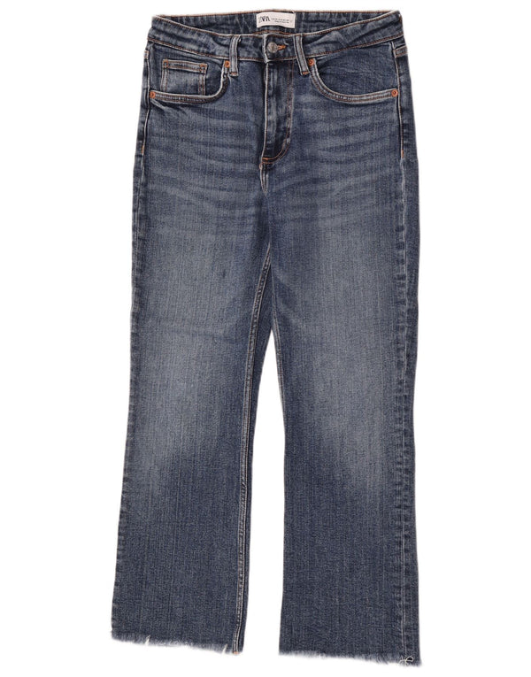 Zara Mujer Vaqueros Cropped EU 36 XS W26 L25 Azul