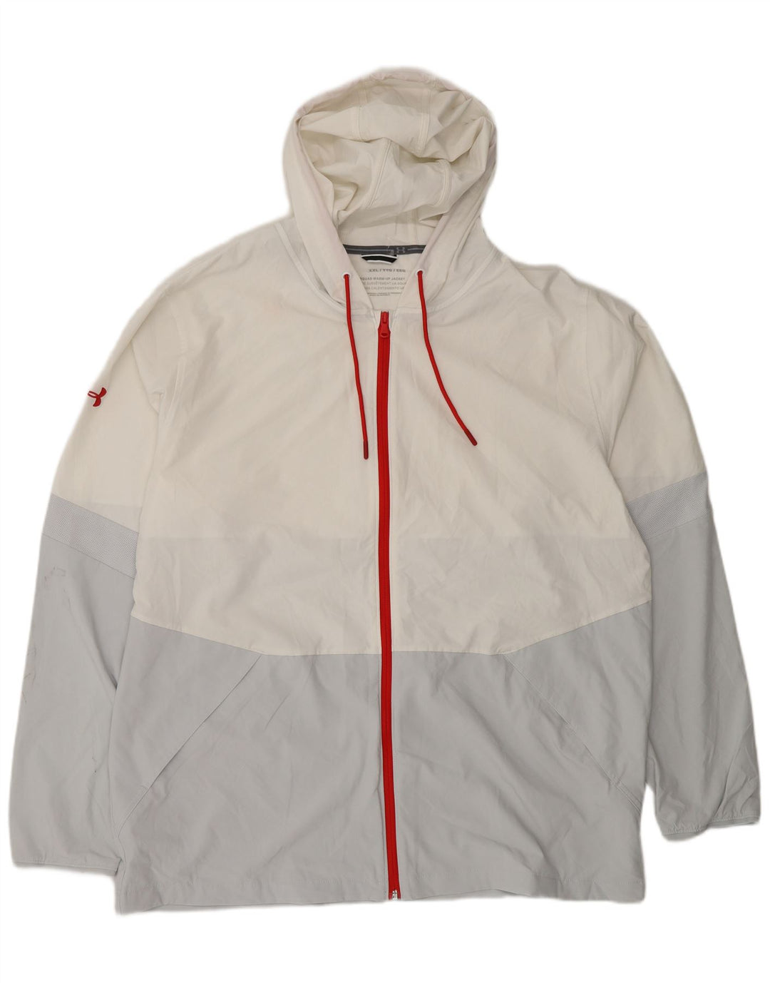 Under Armour Chaqueta impermeable con capucha para hombre UK 44 2XL Poliéster color block blanco