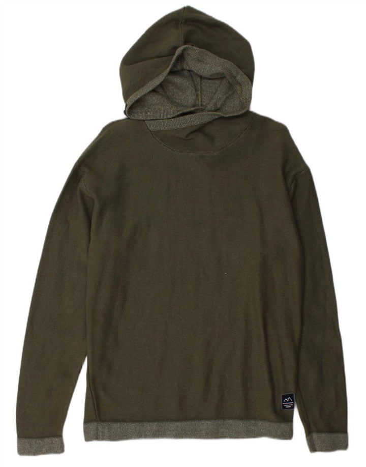 JACK & JONES Mens Jumper Sweater Medium Green Cotton