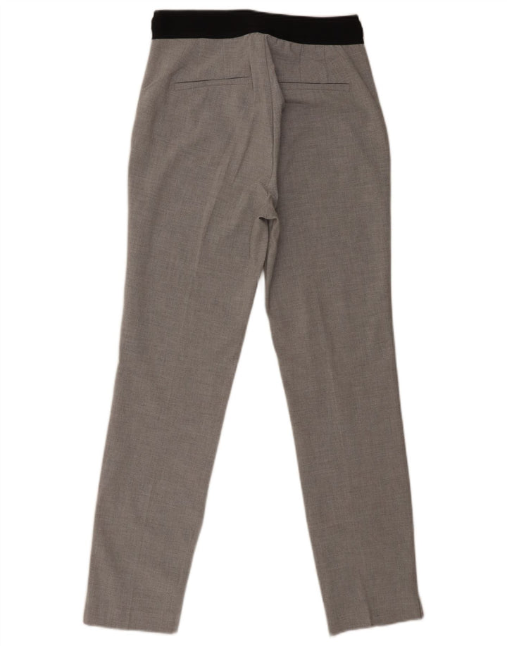 Zara Mujer Pantalón Chino Slim Small W26 L27 Poliéster Gris