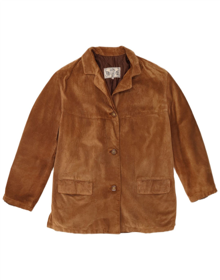 Chaqueta de ante vintage para mujer IT 42 cuero marrón medio